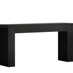 59" Console Table, Wooden Sofa Table Behind The Couch Hallway Table