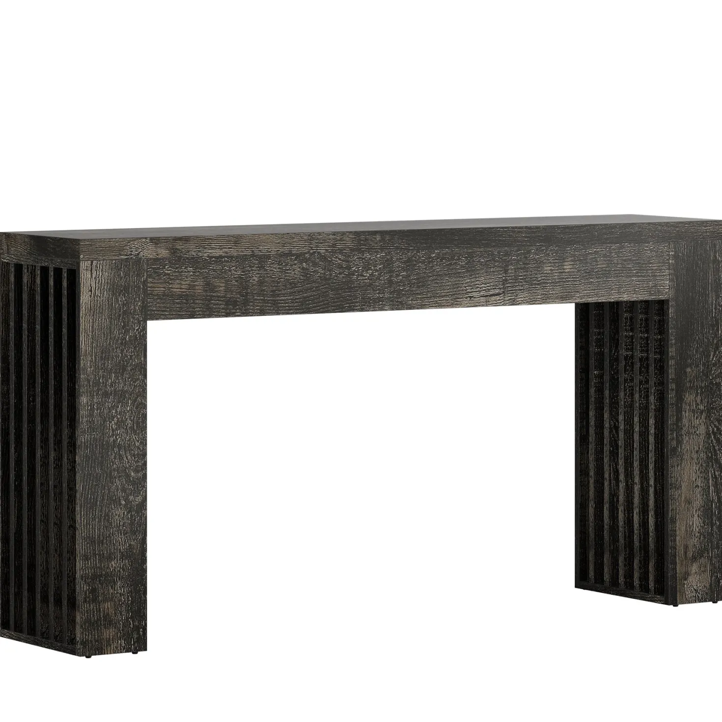 59" Console Table, Wooden Sofa Table Behind The Couch Hallway Table