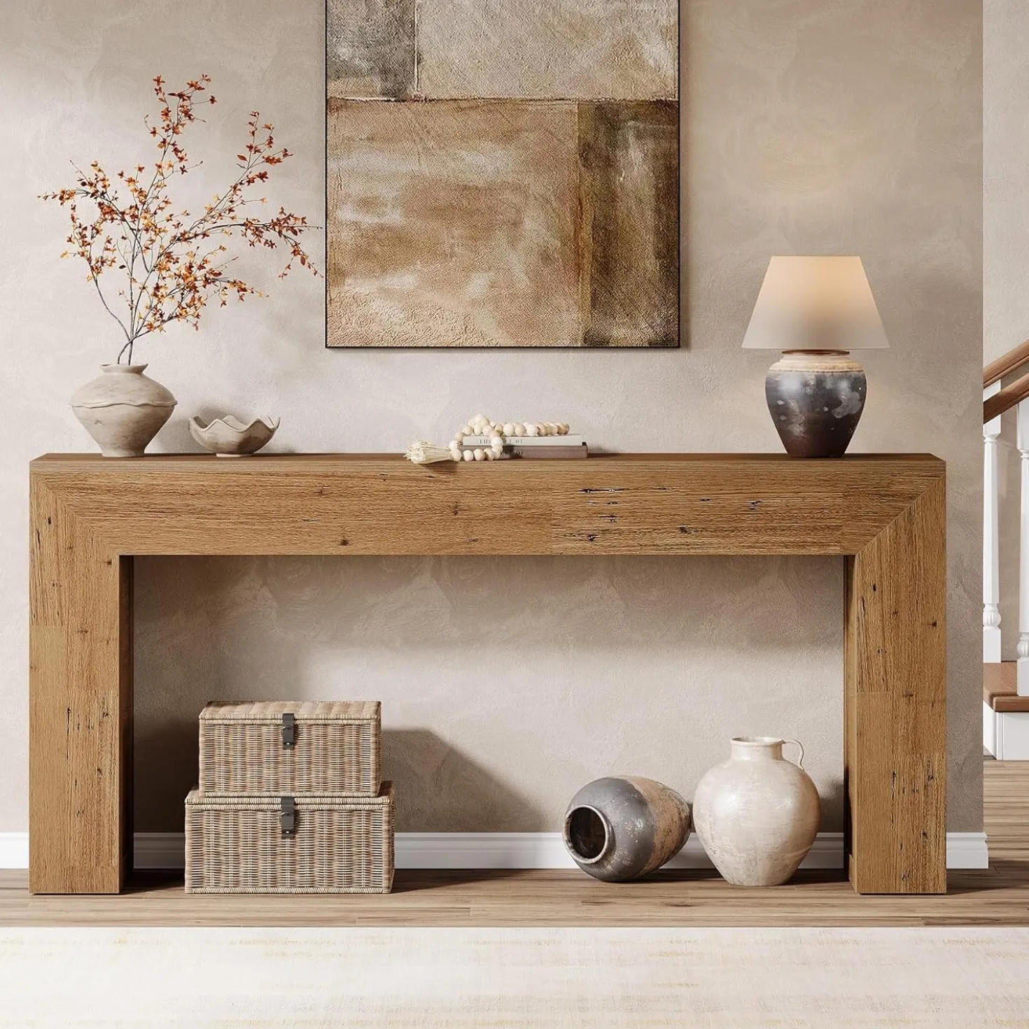 63" Console Table,Farmhouse Sofa Table Entry Table for Hallway