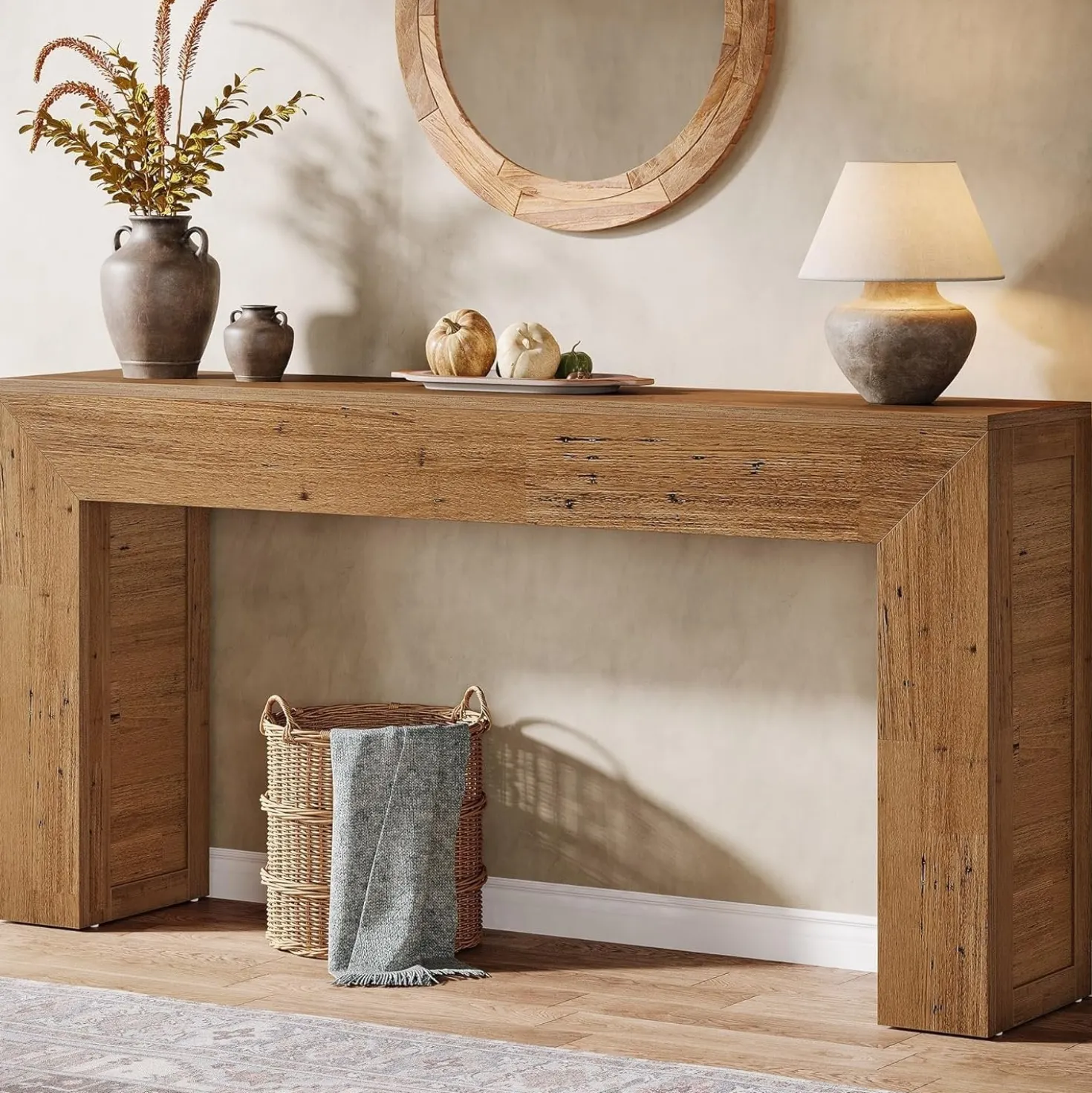 63" Console Table,Farmhouse Sofa Table Entry Table for Hallway