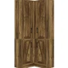 70.8" Corner Bookcase, Farmhouse Corner Storage Cabinet with Doors