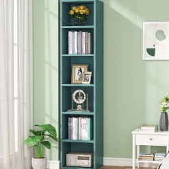 70.9" Corner Bookcase, Modern 6-Tier Narrow Cube Display Shelves