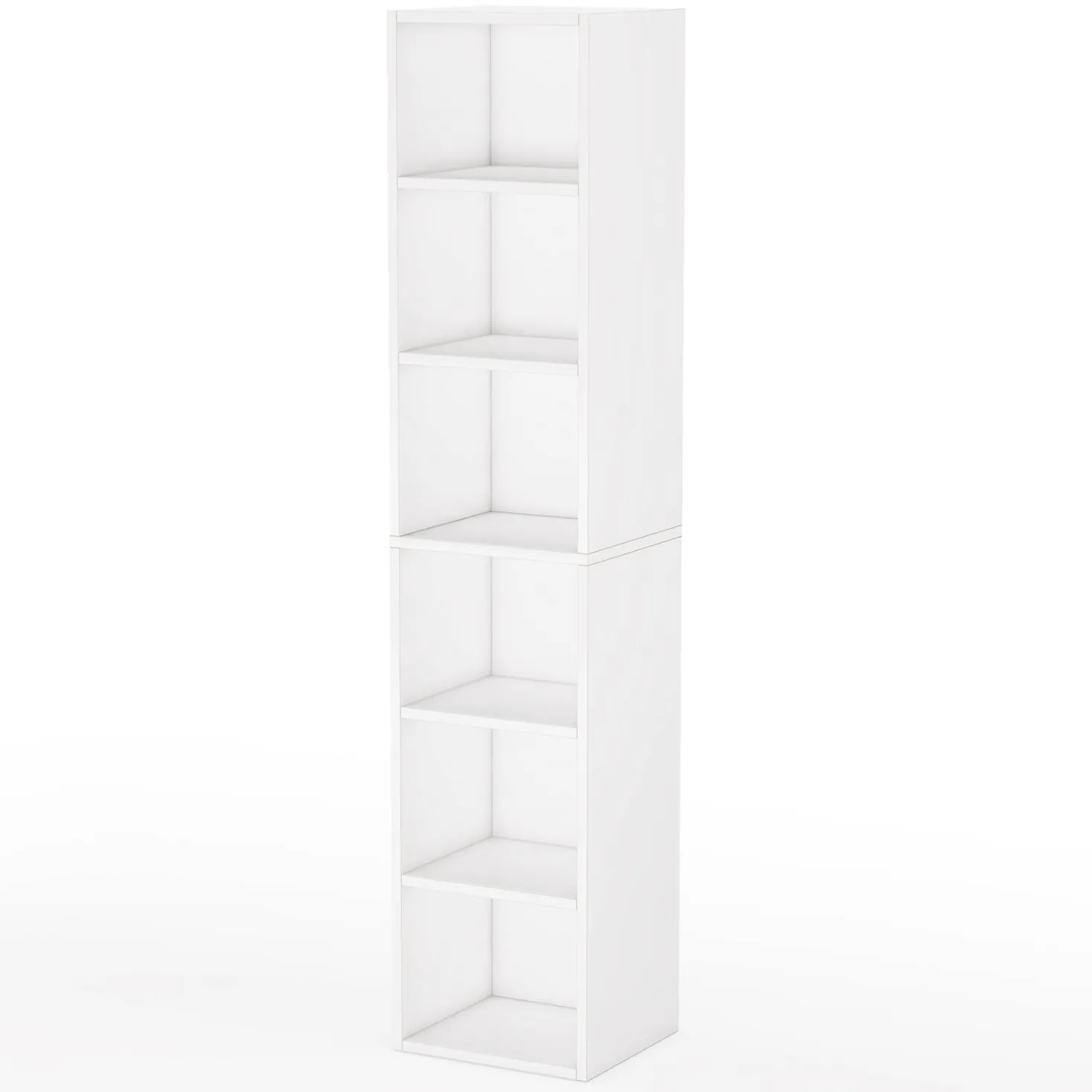 70.9" Corner Bookcase, Modern 6-Tier Narrow Cube Display Shelves