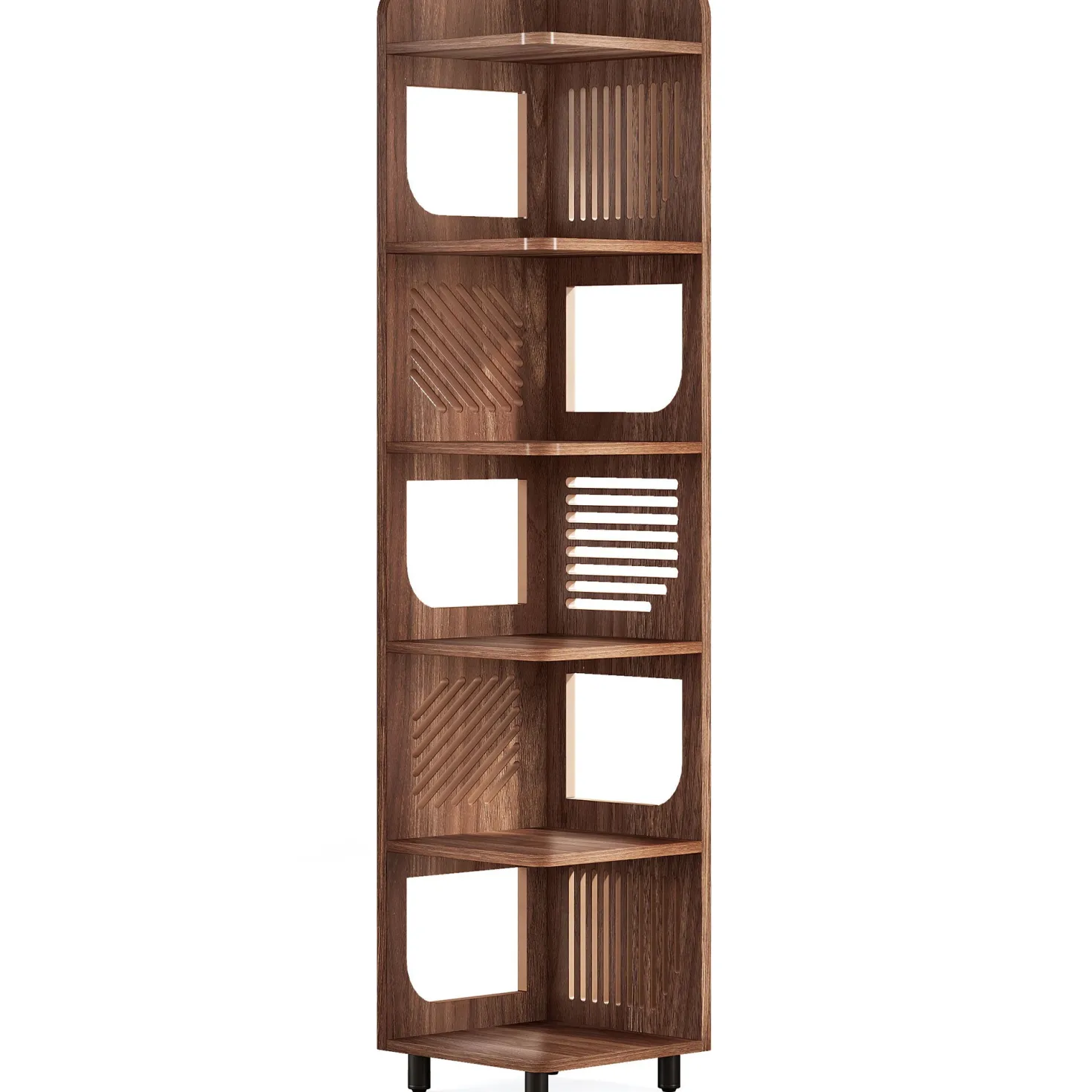 71" Corner Shelf, Narrow Bookshelf Display Shelf with Storage Rack