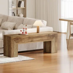 47" Dining Bench, Farmhouse Entryway Bench End of Bed Bench