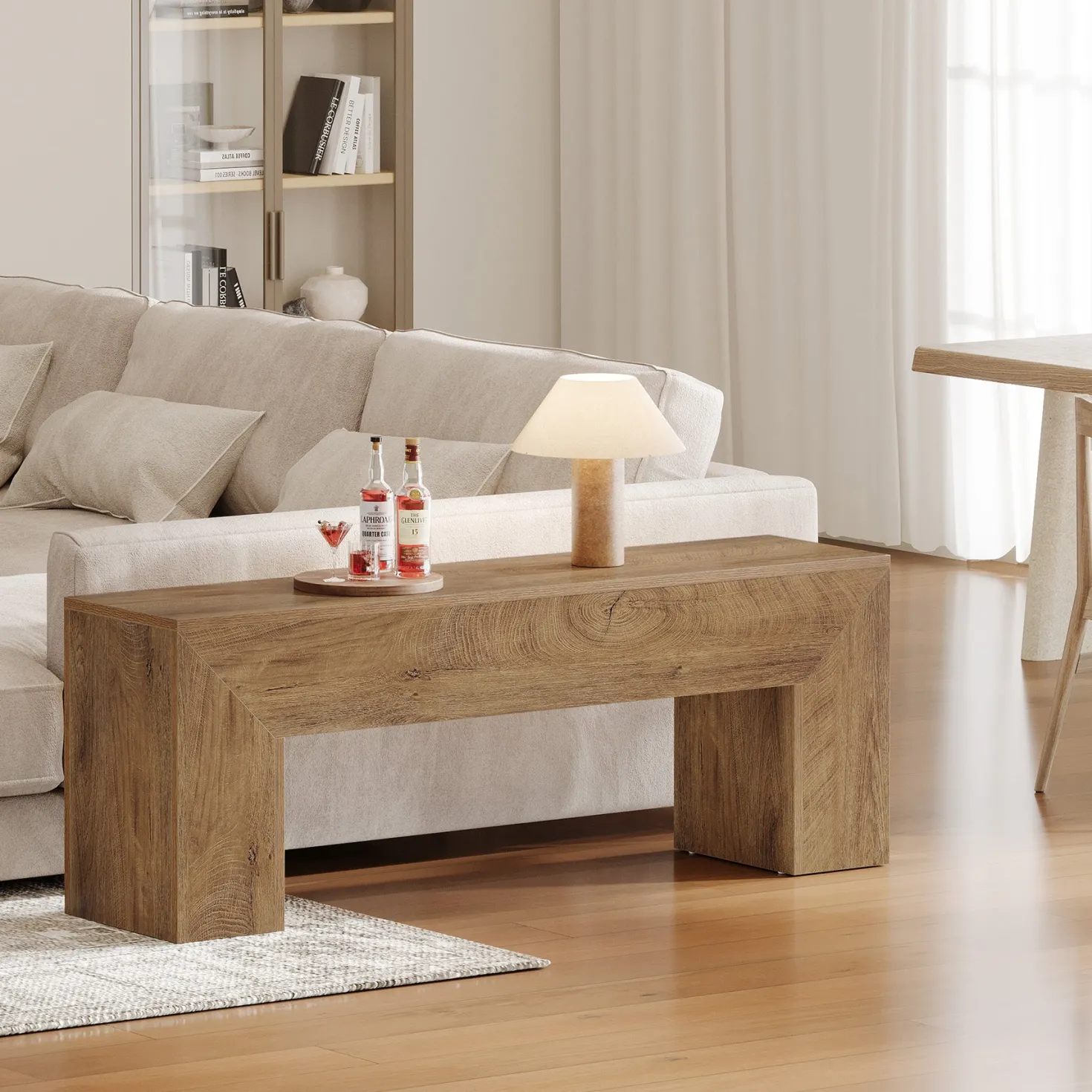47" Dining Bench, Farmhouse Entryway Bench End of Bed Bench