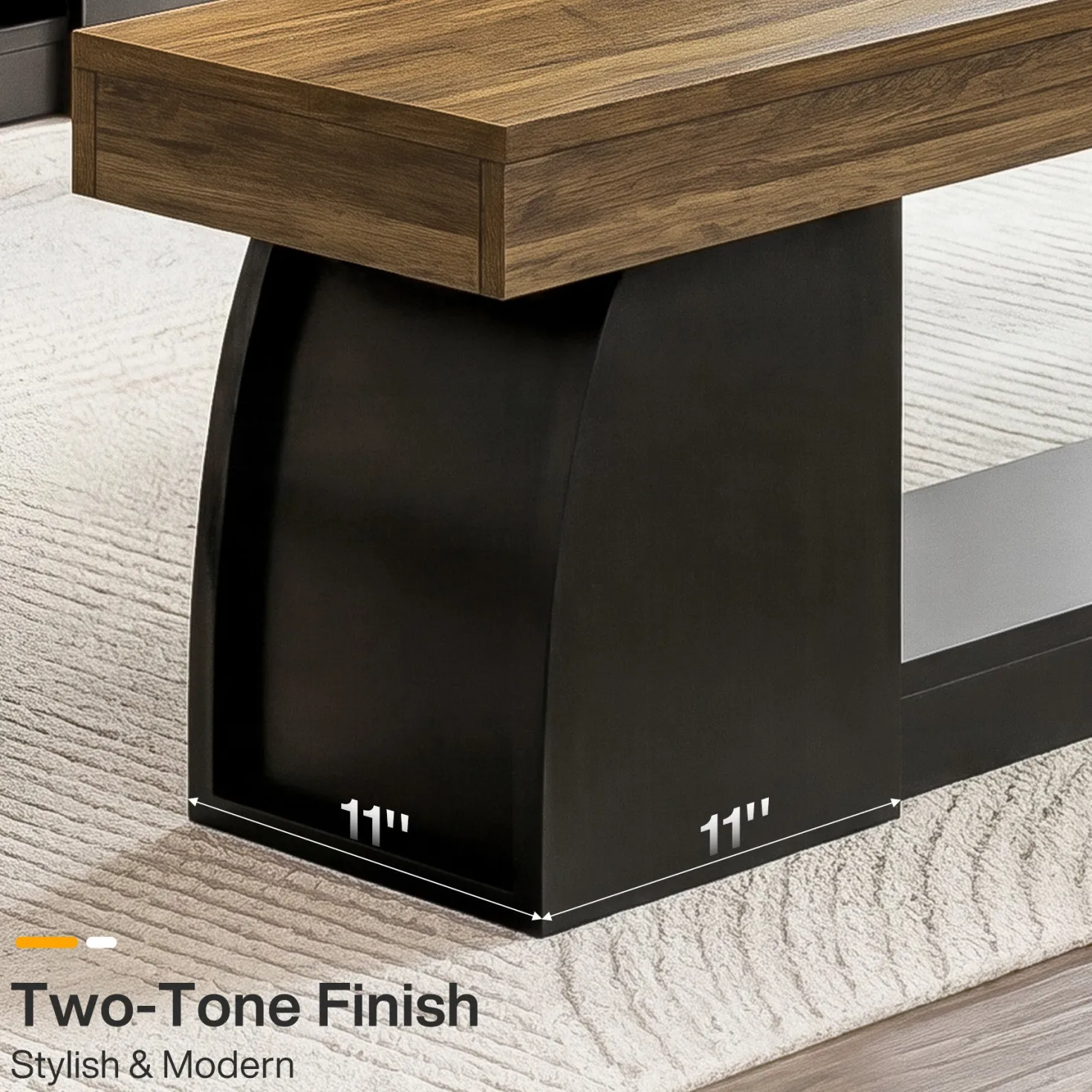 63" Dining Bench, Farmhouse Kitchen Dining Seat with Sturdy Frame
