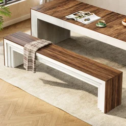 70.9“ Dining Bench, Farmhouse Long Kitchen Bench Seating