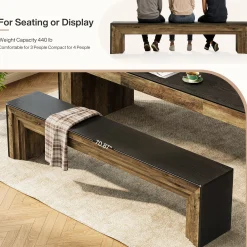 70.9“ Dining Bench, Farmhouse Long Kitchen Bench Seating