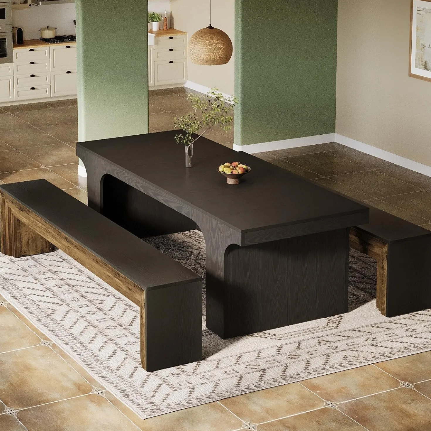 70.9“ Dining Bench, Farmhouse Long Kitchen Bench Seating