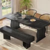47.24" Dining Bench, Modern Dining Table Bench with Sturdy Base
