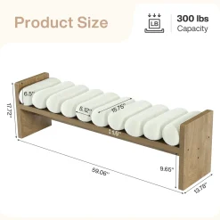 59'' Dining Bench, Upholstered Fabric Kitchen Bench for Dining Room(Removable Cushion)