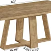 63" Dining Table, Farmhouse Kitchen Table with Wooden Pedestal for Kitchen
