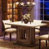 47" Dining Table, Farmhouse Kitchen Dinner Table for 4