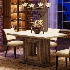 47" Dining Table, Farmhouse Kitchen Dinner Table for 4