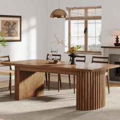 78.7" Dining Table, Farmhouse Kitchen Table With Dual Base
