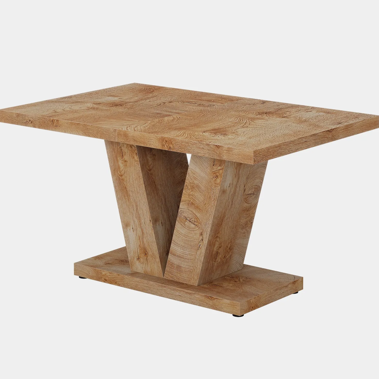 47" Dining Table, Farmhouse Wooden Kitchen Dinner Table with Duty Pedestal