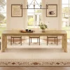 78.74" Dining Table for 6-8, Farmhouse Kitchen Table with Rounded Edges