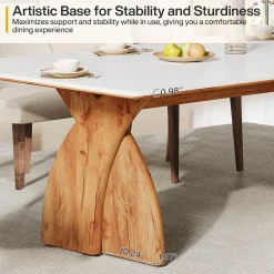 63" Dining Table for 6, Modern Kitchen Table with Heavy Duty Legs for Dining Room