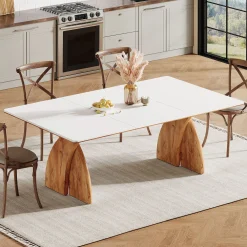 63" Dining Table for 6, Modern Kitchen Table with Heavy Duty Legs for Dining Room