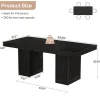 63" Dining Table for 4-6 People, Rectangular Kitchen Table with Double Pedestal