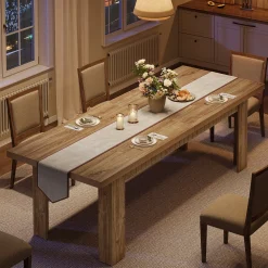 79" Dining Table for 6-8 People, Rectangular Kitchen Table for Dining Room