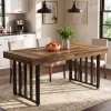 55.12" Dining Table for 4-6 People, Rectangle Kitchen Table with Metal Frame