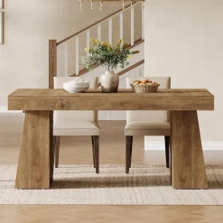 55" Dining Table for 4-6, Rectangular Kitchen Dinner Tables with Sturdy Legs