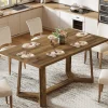 47" Dining Table for 4, Rectangular Kitchen Table with Sturdy Base