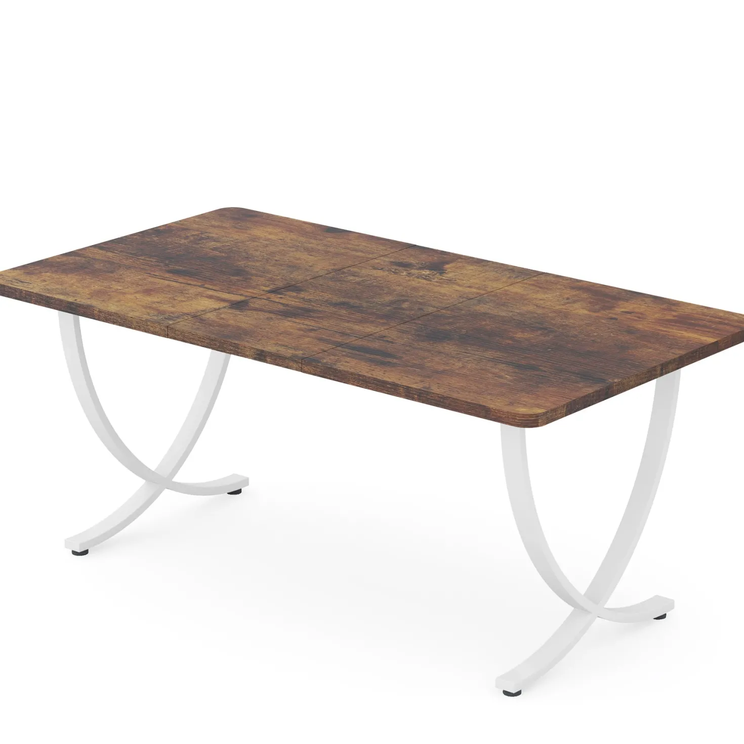 63" Dining Table, Modern Kitchen Table with Faux Marble Table Top