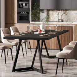70.8" Dining Table, Modern Rectangular Kitchen Table for 6-8