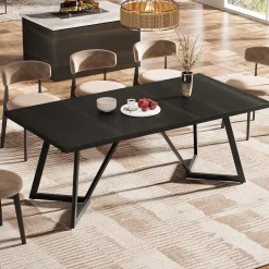 70.8" Dining Table, Modern Rectangular Kitchen Table for 6-8