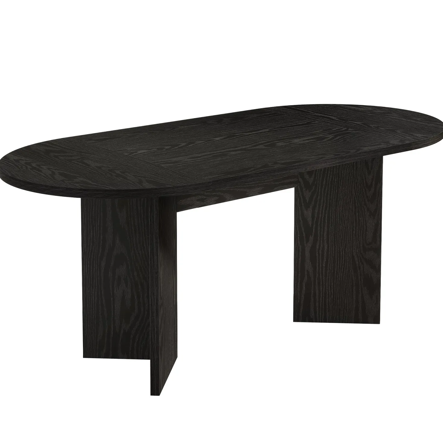 63" Dining Table, Oval Farmhouse Kitchen Table with Strip Base