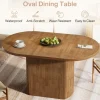 47.24" Dining Table, Oval Kitchen Dinner Table With Hollow Base for 4 People