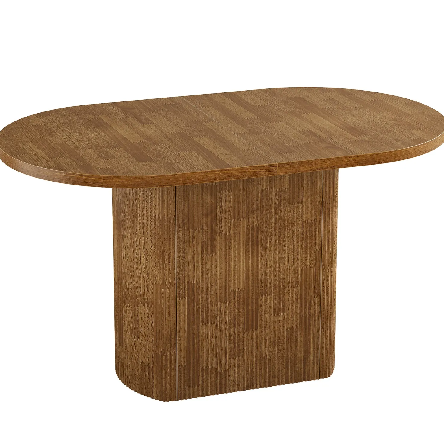 47.24" Dining Table, Oval Kitchen Dinner Table With Hollow Base for 4 People