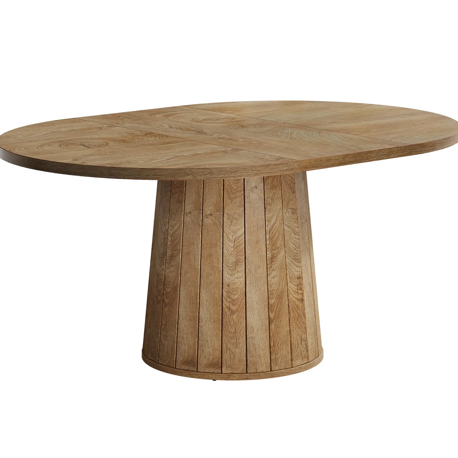 55" Dining Table, Oval Kitchen Dinner Table with Cylindrical Pedestal