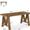 63" Dining Table, Rectangular Wooden Kitchen Table for 4-6