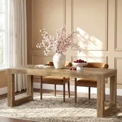 78.7" Dining Table, Rectangular Kitchen Table with Sturdy Base for 6-8 People
