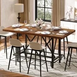 63" Dining Table, Rectangular Kitchen Table for 6 People