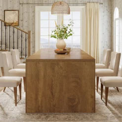 70.87" Dining Table, Rectangular Kitchen Table with Sturdy Frame for 6-8