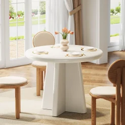 31.5" Dining Table, Round Kitchen Dinner Table