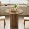 31.5" Dining Table, Small Round Kitchen Table with Sturdy Base for 2-4
