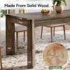 63" Dining Table, Solid Wood Kitchen Table with Heavy Duty Legs for 6 People