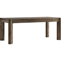 63" Dining Table, Solid Wood Kitchen Table with Heavy Duty Legs for 6 People