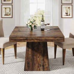 31.5" Dining Table, Square Farmhouse Kitchen Table Dinner Table for 4
