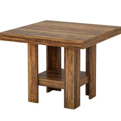 31.5" Dining Table, Square Kitchen Table with Shelf Storage for 4