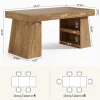 55" Dining Table, Wooden Kitchen Dinner Table with Storage Drawer for 4-6 People