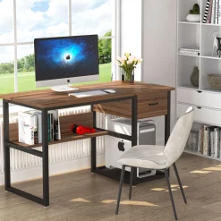47.2" Drafting Table, Drawing Computer Desk with Storage Drawers