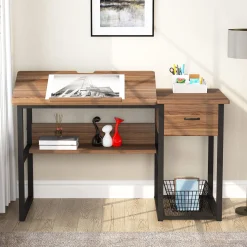 47.2" Drafting Table, Drawing Computer Desk with Storage Drawers