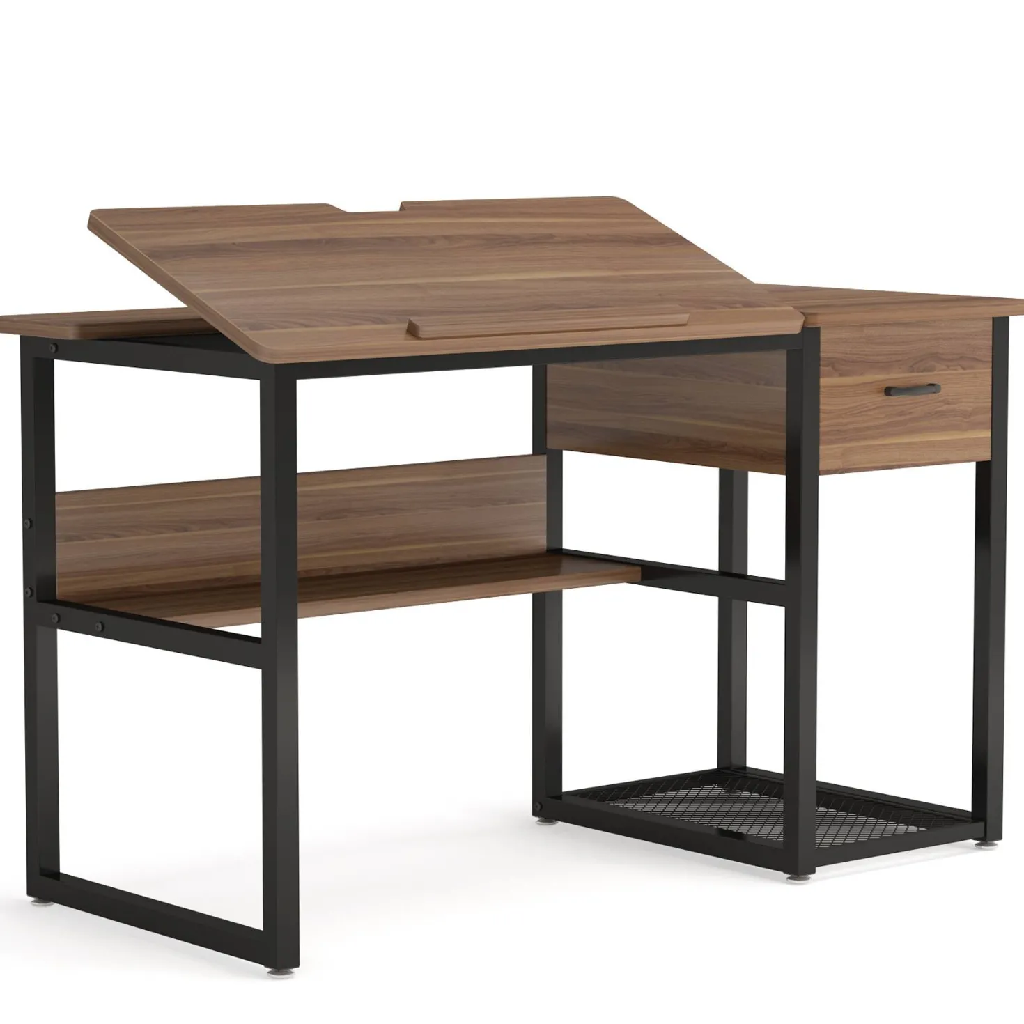 47.2" Drafting Table, Drawing Computer Desk with Storage Drawers